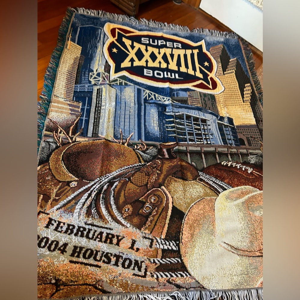 Houston Texas , Super-bowl NFL throw blanket! Amazing colors and condition! 🏈 - Picture 3 of 7